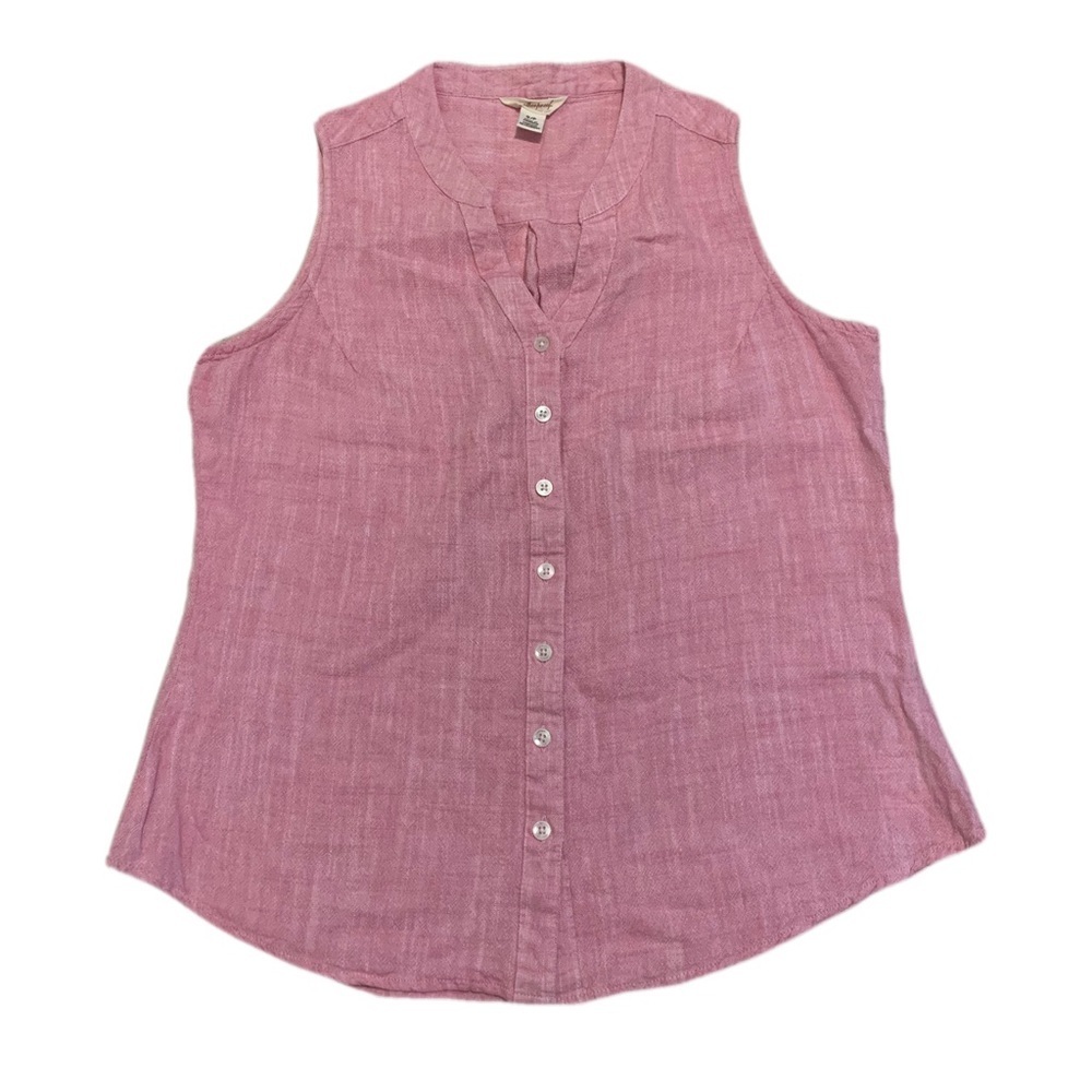 Weatherproof Vintage Pink Sleeveless Button-Up Top - Size S/P